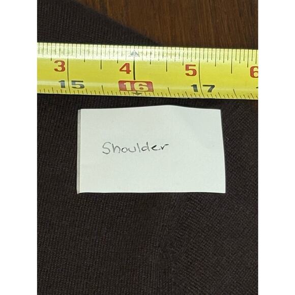 Naeem Khan NWT Brown Cashmere V-Neck Sweater Black Floral Applique XL - Picture 7 of 11